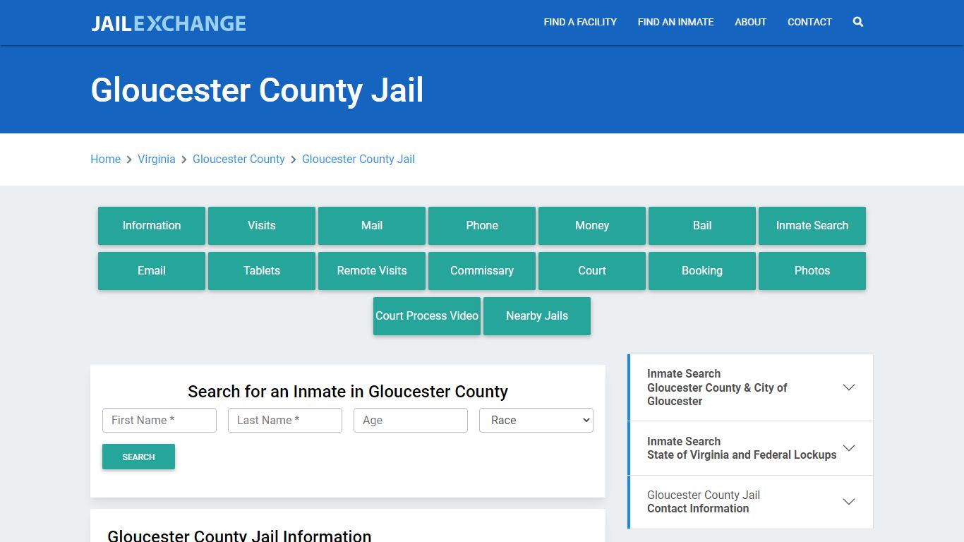 Gloucester County Jail Roster Lookup, VA, Inmate Search