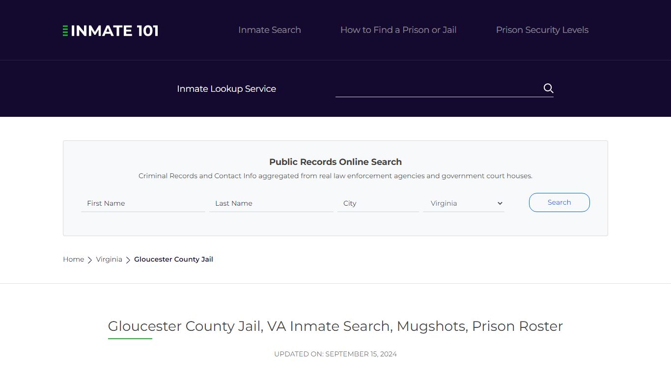 Gloucester County Jail, VA Inmate Search, Mugshots, Prison Roster